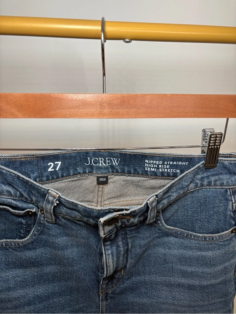 J. Crew Nipped Straight High Rise Semi Stretch 27